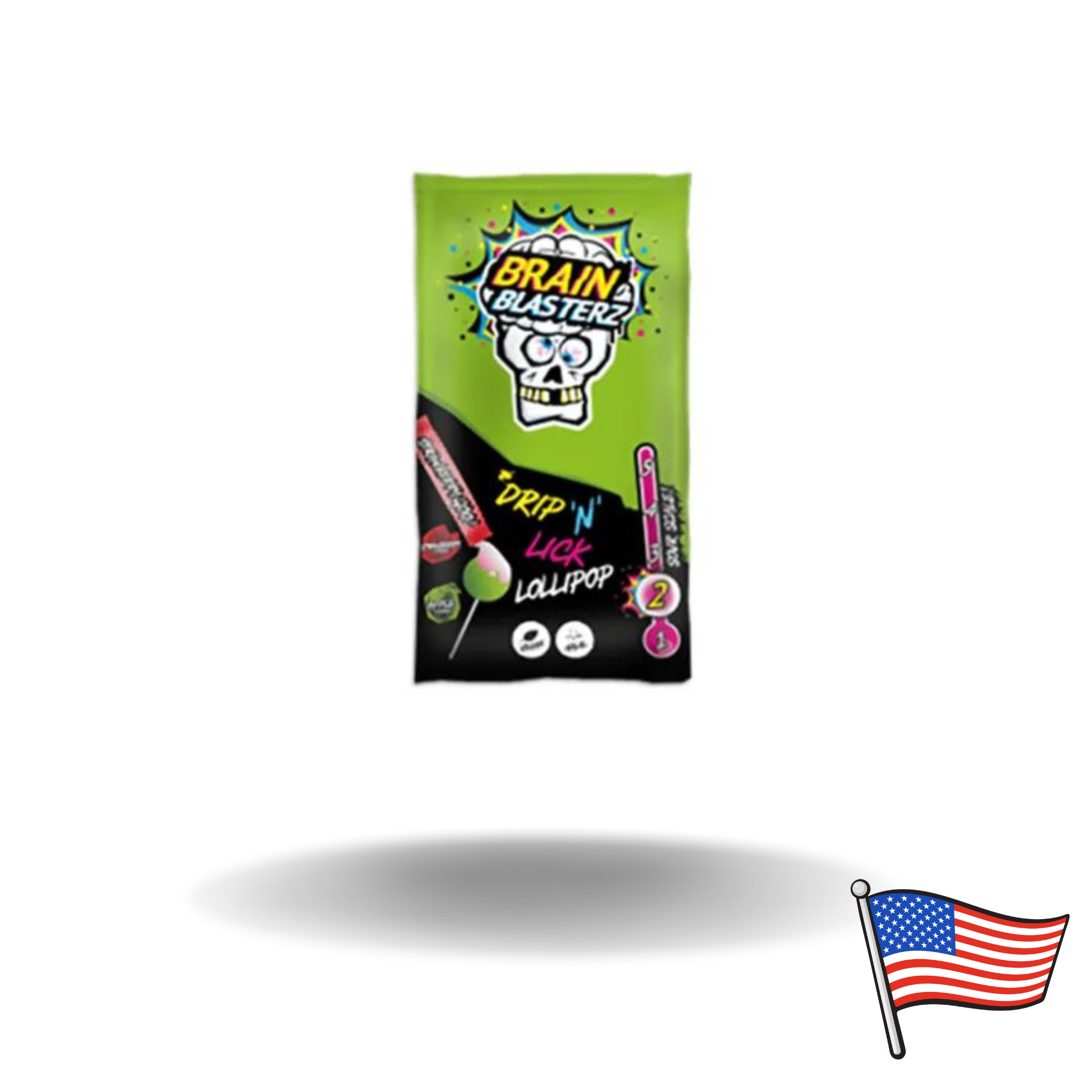 Brain Blasterz Drip´n´Lick Lollipop Apfel 18g