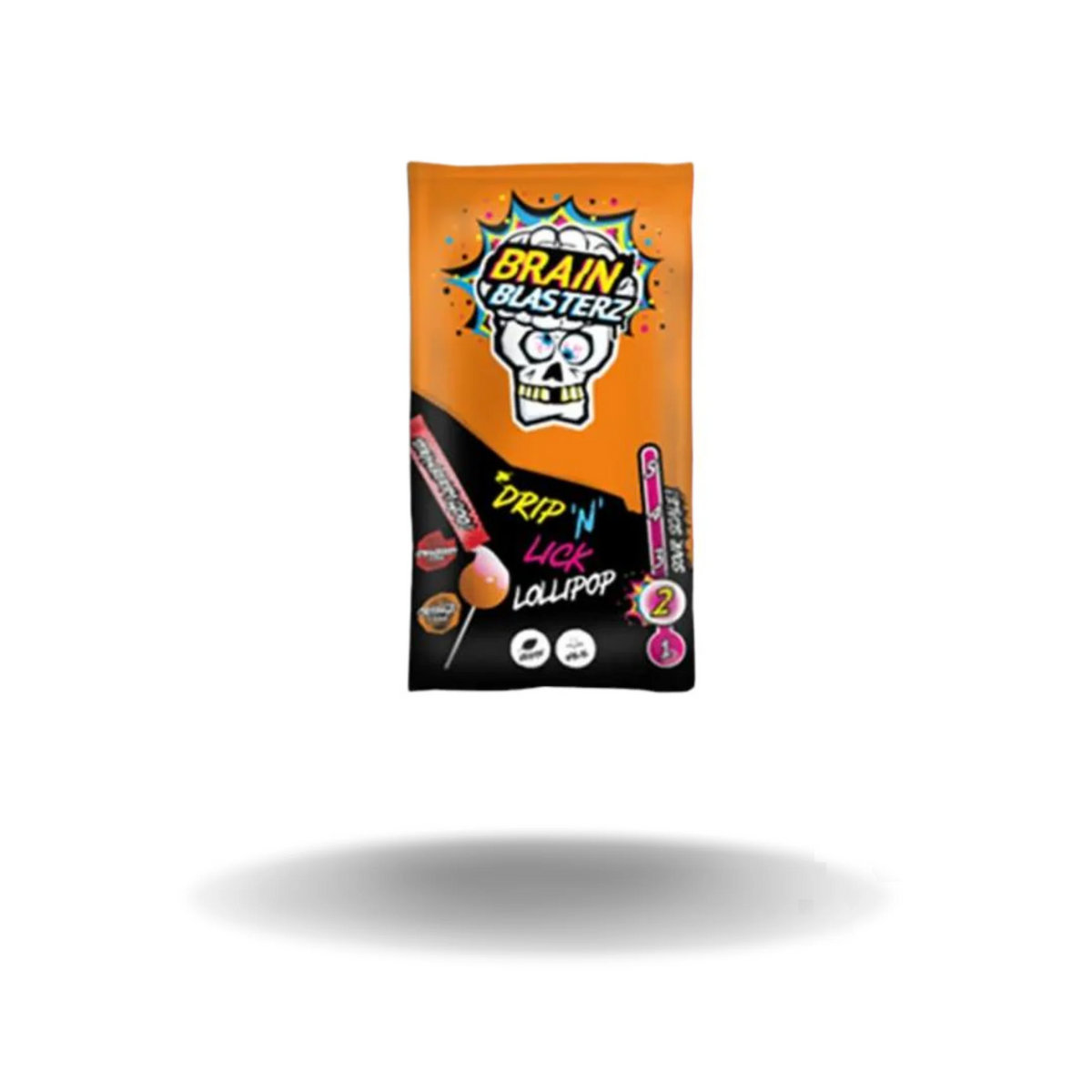 Brain Blasterz Drip´n´Lick Lollipop Orange 18g