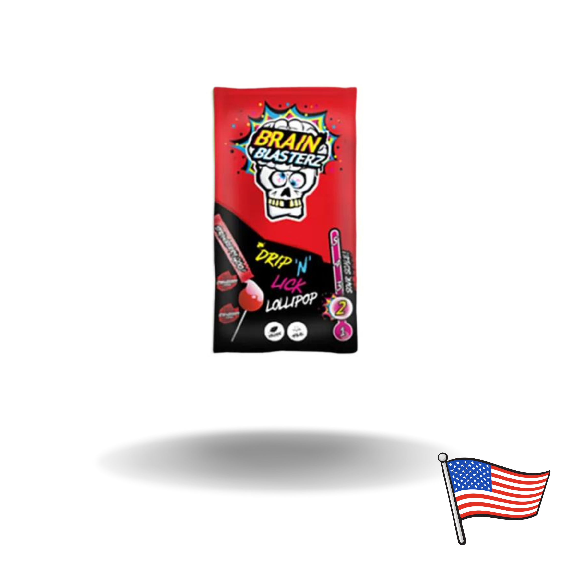 Brain Blasterz Drip´n´Lick Lollipop Erdbeer 18g