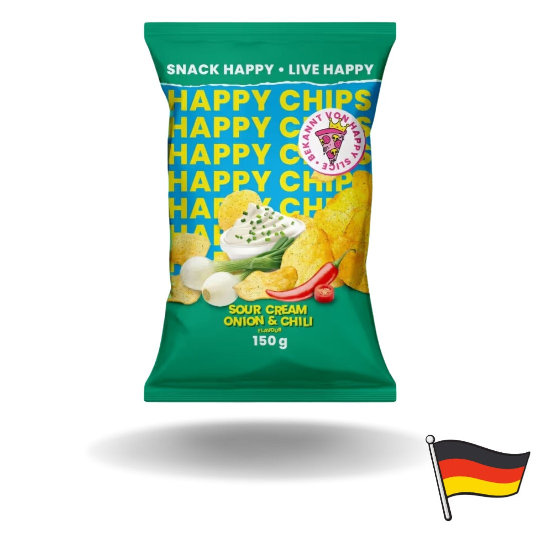 Happy Chips Sour Cream Onion & Chili Trymacs & Knossi 150g