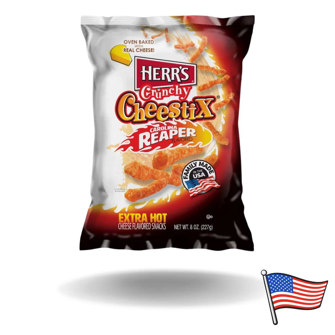 Herr´s Crunchy Cheestix Carolina Reaper 227g MHD: 30.01