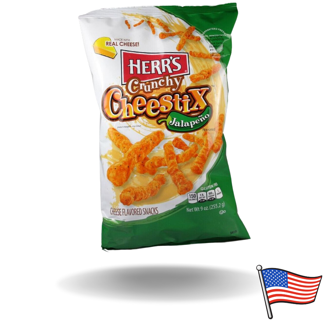 Herrs Crunchy Cheestix Jalapenos 227g MHD: 03.02