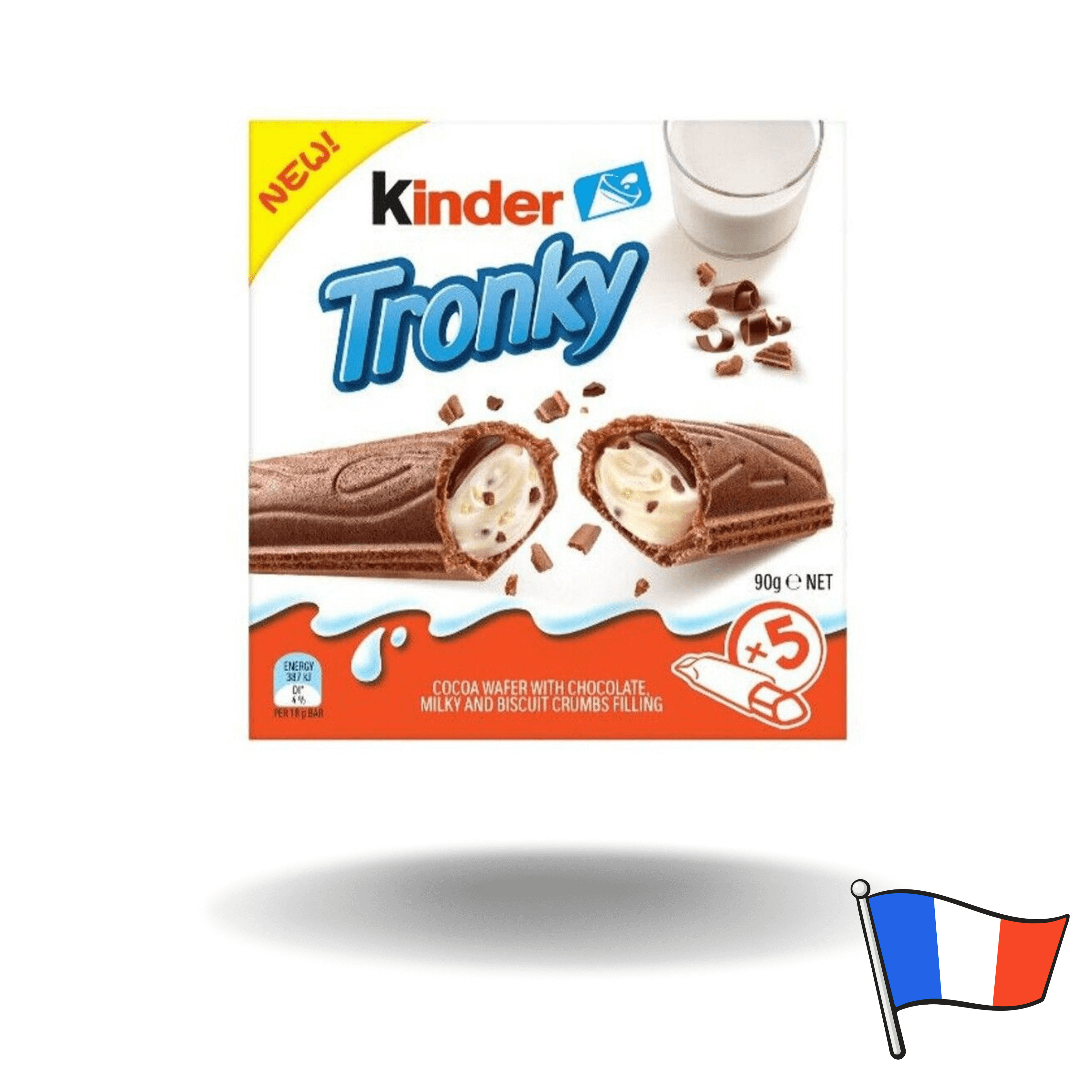 Die knusprigen Riegel bestehen aus einer knackigen Schokowaffelhülle, die mit der unwiderstehlichen Milchcreme gefüllt ist