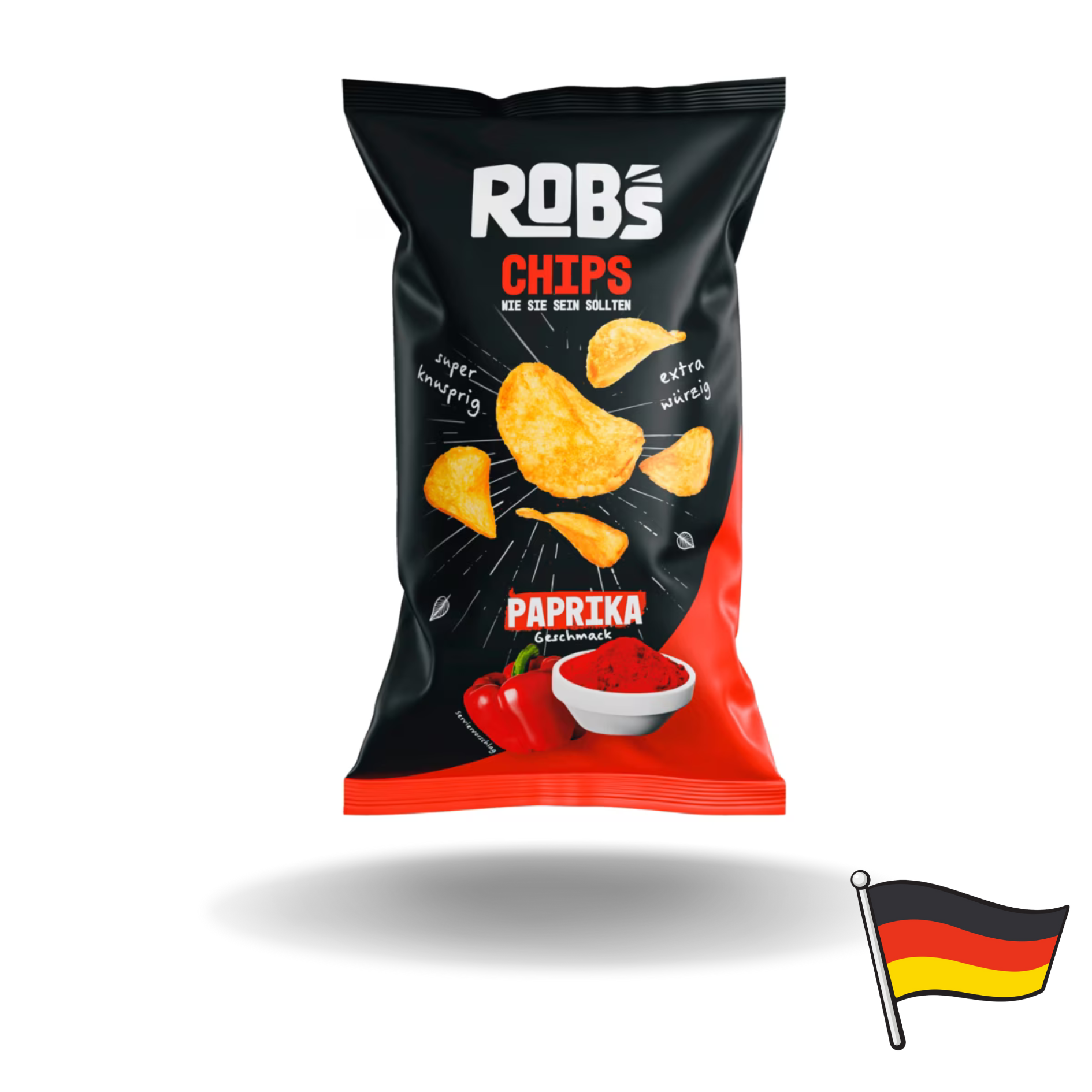 Robs Chips Paprika 120g MHD: 20.04.25