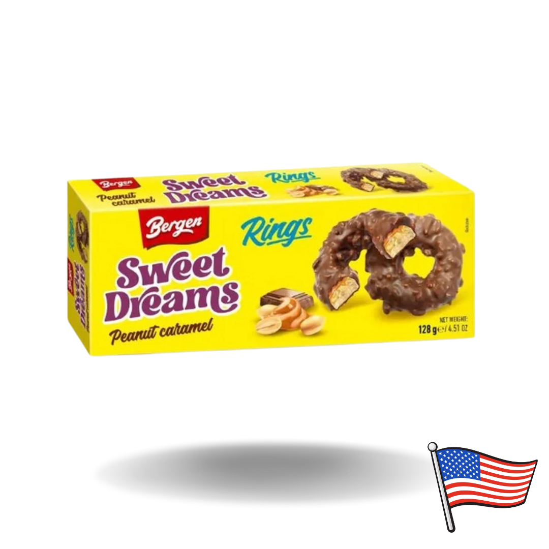Bergen Cookie Rings Caramel & Peanuts 128g