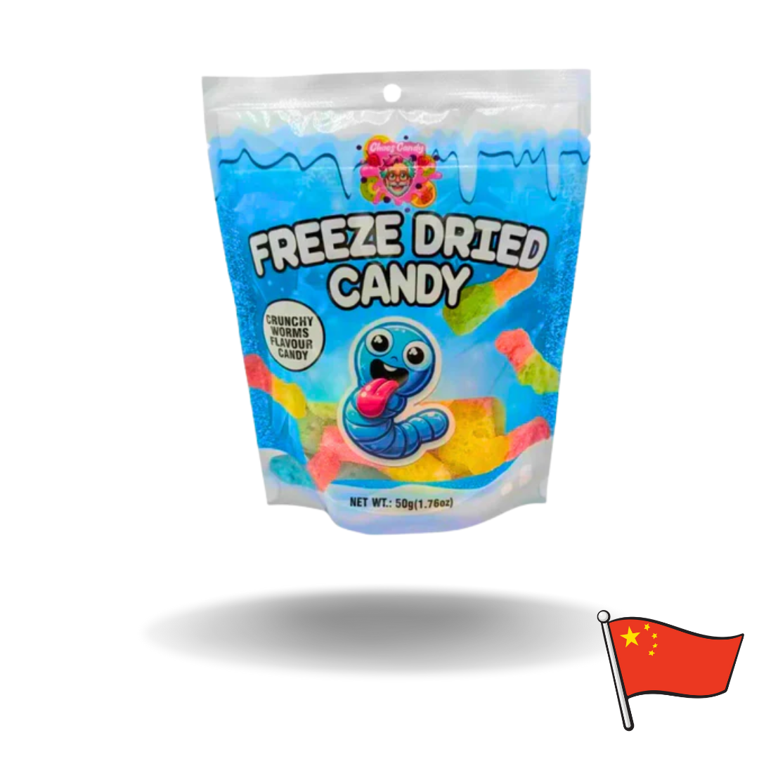 Freezes Crunchy Sour Worms Blue 50g