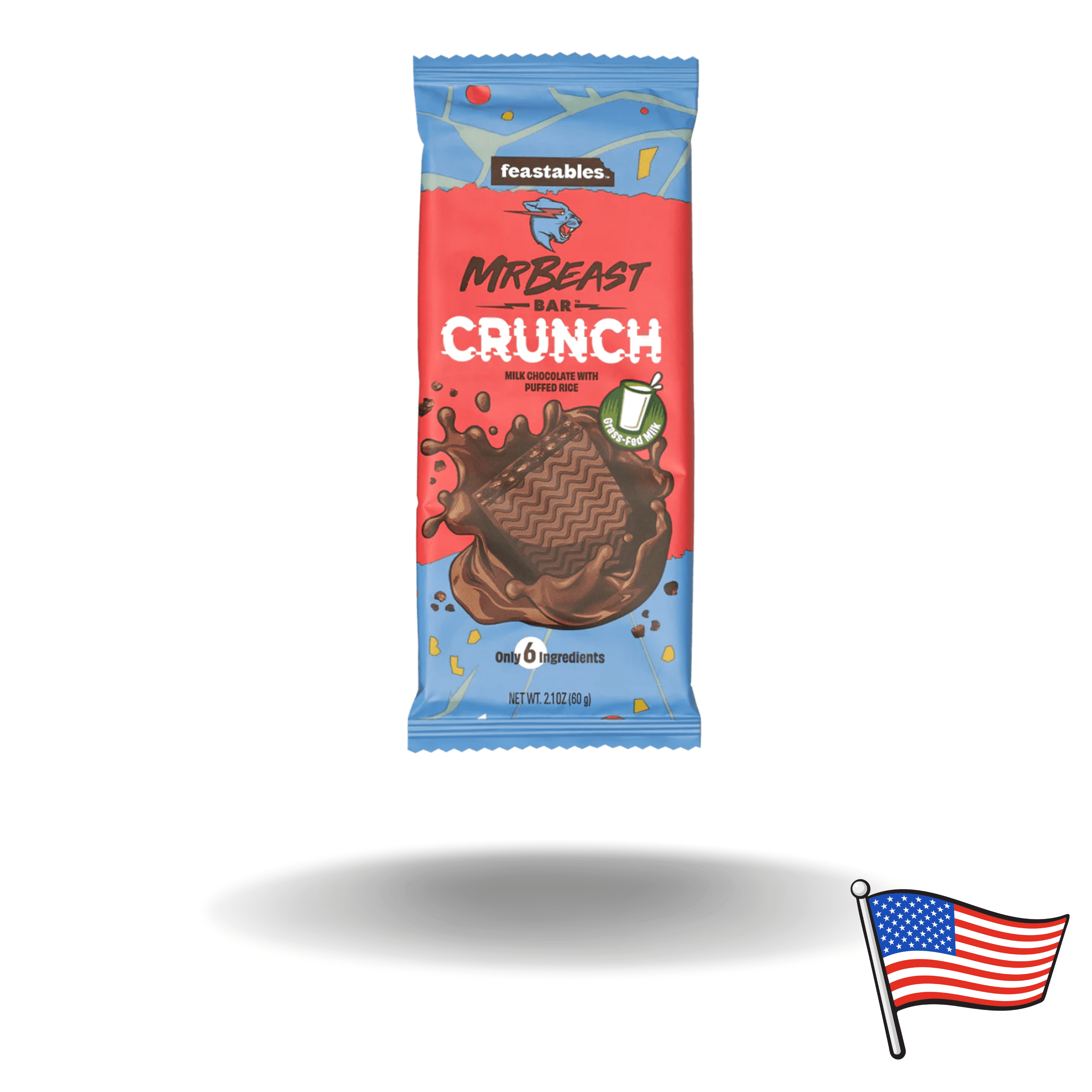 Amerikanische Süßigkeit. Die MrBeast Crunch Schokolade des bekannten Youtubers gibt es normal nur in Amerika. Wir haben sie für euch in allen Sorten auch in Österreich