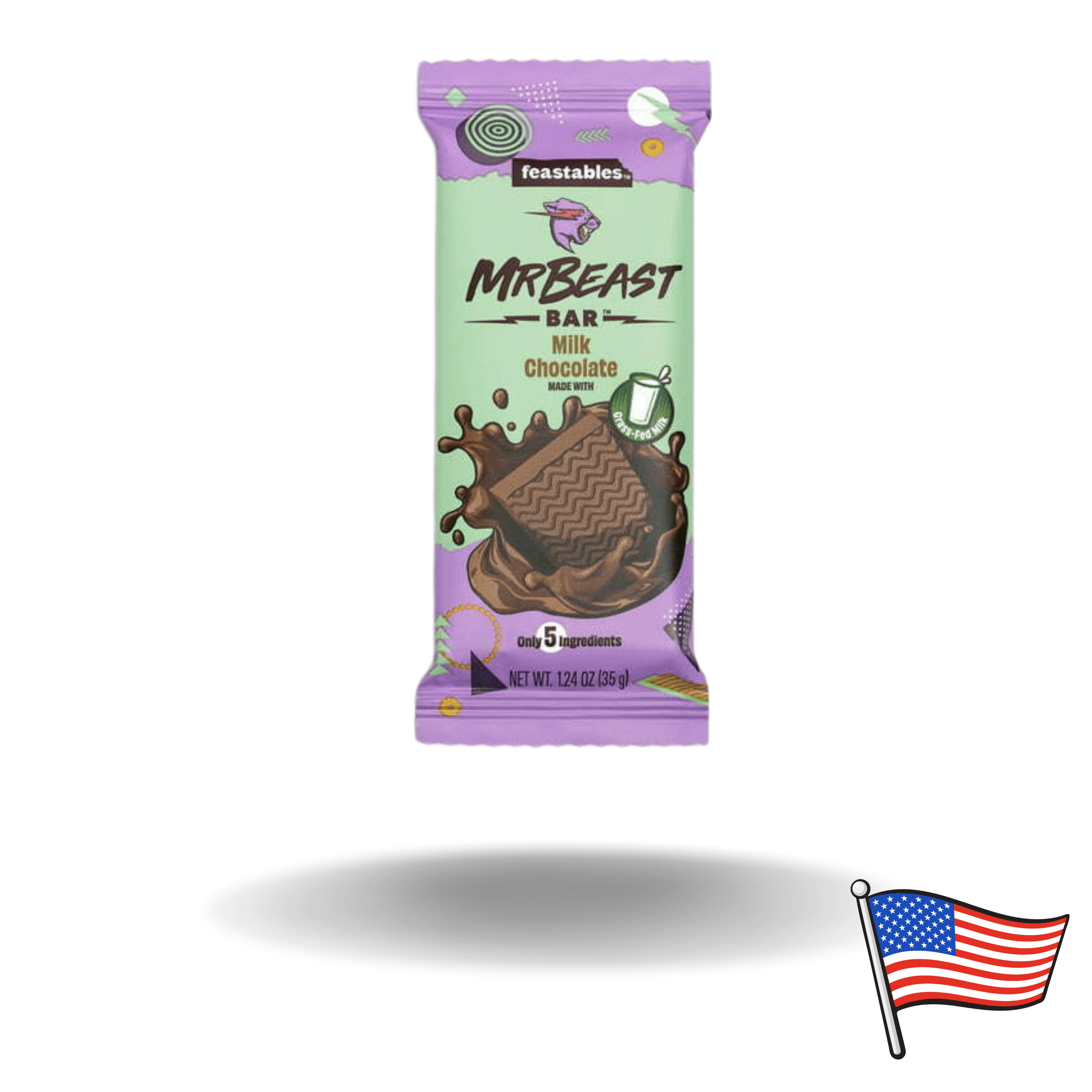 Amerikanische Süßigkeit. Die MrBeast Milk Chocolate Schokolade des bekannten Youtubers gibt es normal nur in Amerika. Wir haben sie für euch in allen Sorten auch in Österreich