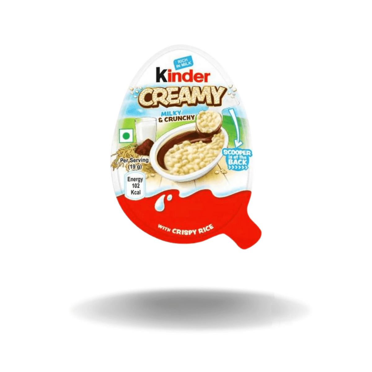 Kinder Creamy Milky & Crunchy ist ein köstlicher Snack, der eine cremige Mischung aus Milch- und Kakaocreme mit knusprigem Reis kombiniert
