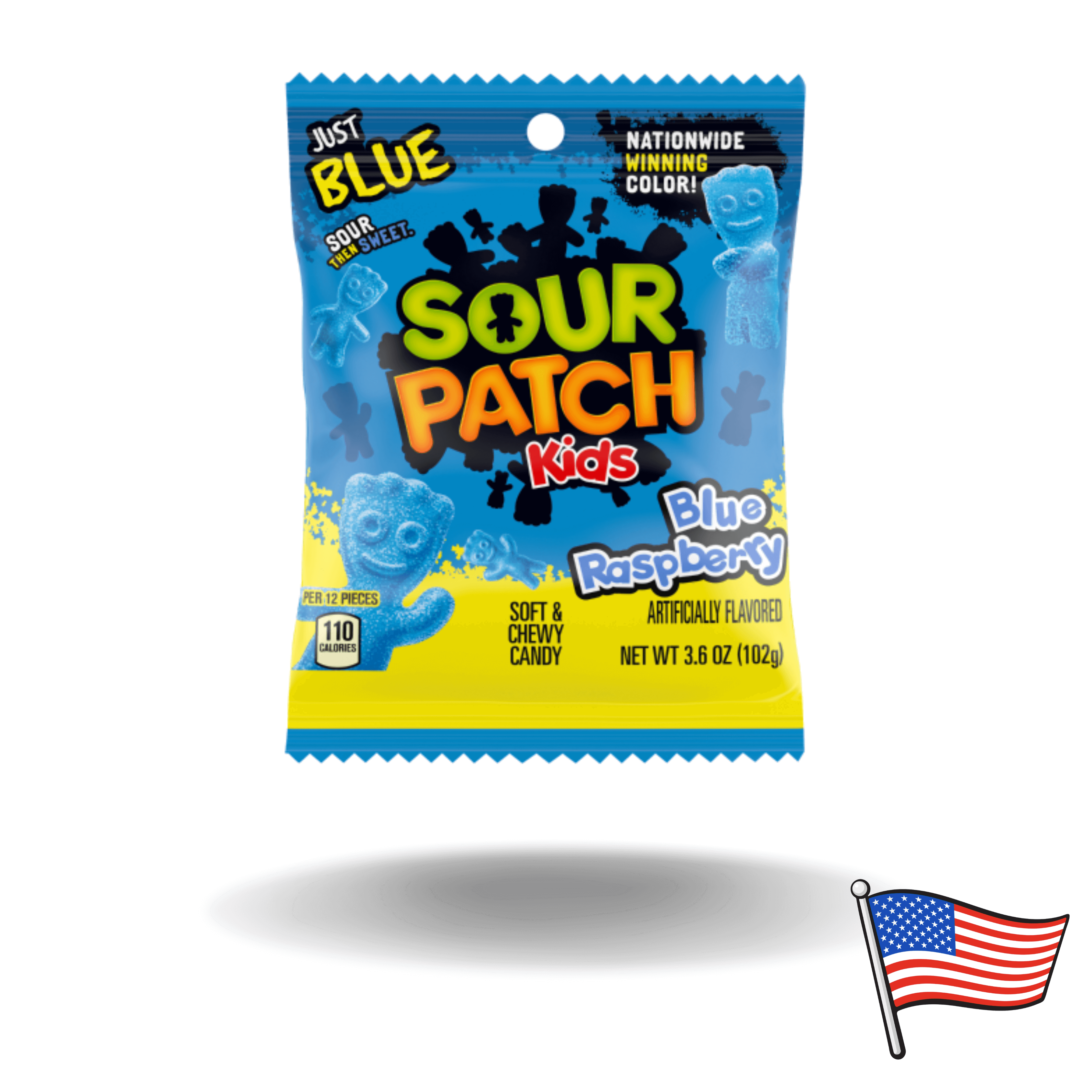 Sour Patch ist mittlerweile ein bekannter Name, da diese amerikanische Süßigkeit weltweit immer beliebter wird. Die sauren Fruchtgummis fallen nicht nur durch ihre erfrischende blaue Farbe auf, sondern auch durch den unglaublich leckeren Geschmack von blauen Himbeeren.