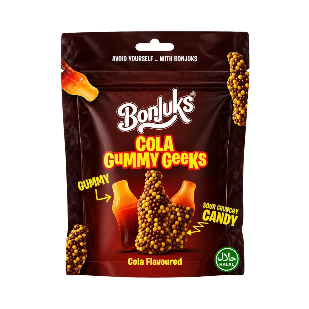 Bonjuks Cola Gummy Geeks 70g – Fruchtgummis mit Cola-Geschmack