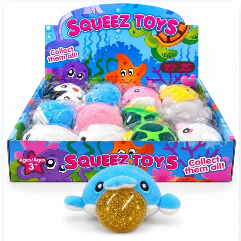 Squishy Plüschtier Meerestiere mit Glitzerfüllung