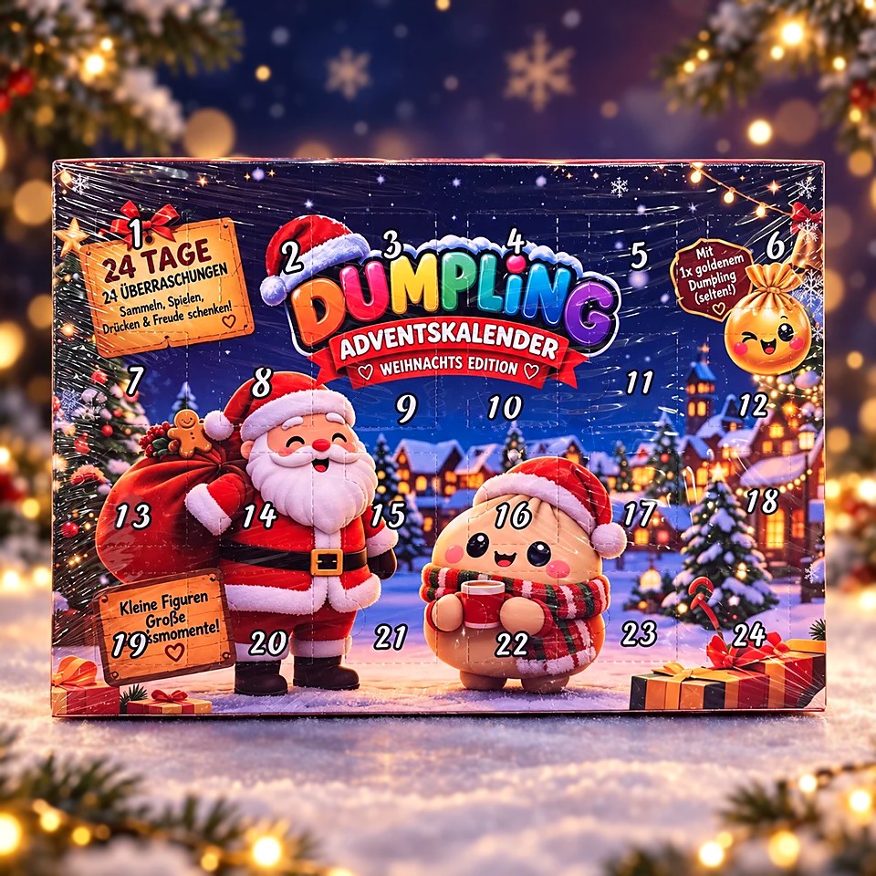 Squishy Dumpling Adventskalender Weihnachts Edition mit 24 Türchen